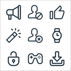 user interface line icons linear set quality vector image
