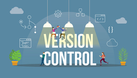 version control technology git code programming vector