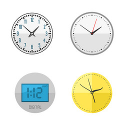 wall clock circle sign with chronometer pointer vector image