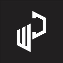 wc initial letters logo monogram with up to down vector image