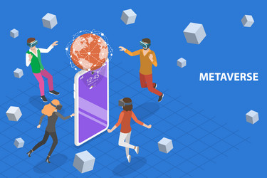 Mobile gaming flat isometric concept Royalty Free Vector