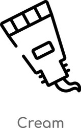 outline cream icon isolated black simple line vector image