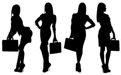 Silhouettes of Sexy Women Vector Image