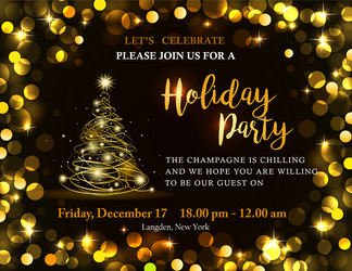 holiday party invitation vector