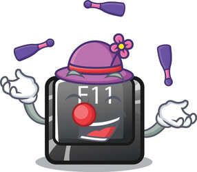 juggling button f11 on a cartoon computer vector image