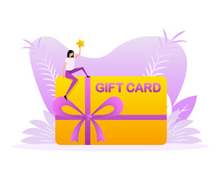 Gift card with people flat vector