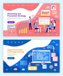 marketing and promotion strategy algorithmization vector image