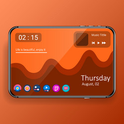 orange mobile application menu user interface vector image