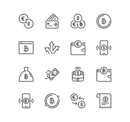 Set of finance related icons vector