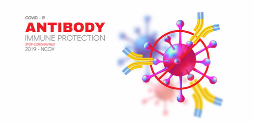 Virus and antibody healthcare 3d design stop vector