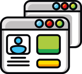 browser web page window social network vector image