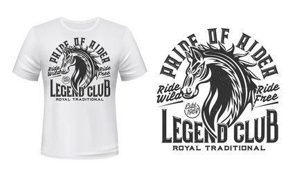 Horse Riding Club Emblem T-Shirt Vector Image