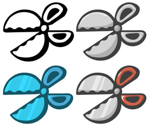 round scissors design element vector image