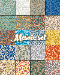 Set of abstract colorful mosaic pattern vector