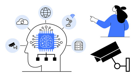 artificial intelligence and technology integration vector image