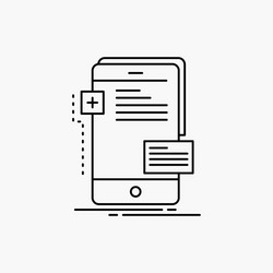 frontend interface mobile phone developer line vector image