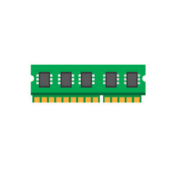 ram flash memory chip pc hardware icon in flat vector