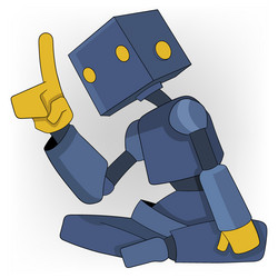 robot is showing pointing gesture giving a lesson vector image