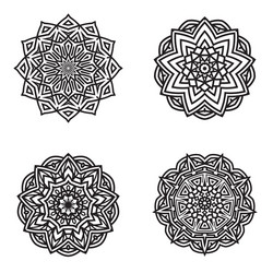 Set bundle black and white mandala element Vector Image