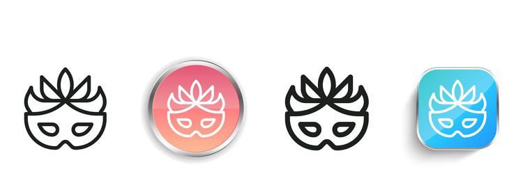 carnival mask icon thin linear regular and button vector image
