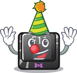 Clown button f11 on a cartoon computer vector