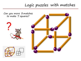 Math Logic Puzzle - Matchstick Game vector image