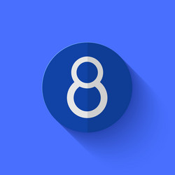 Modern flat blue circle icon vector