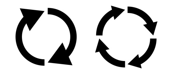 refresh and reload a set of arrow icons vector image