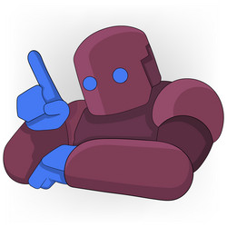 robot is showing pointing gesture giving a lesson vector image