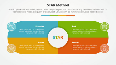 Star method infographic concept for slide Vector Image