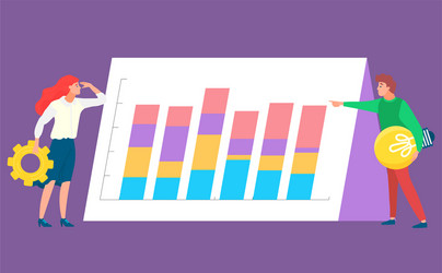 worker developing data analysis graph vector image