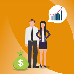 business people worker financial economy money vector