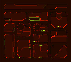 Set futuristic empty frames with hud elements Vector Image