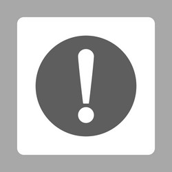 Warning flat dark gray and white colors rounded Vector Image