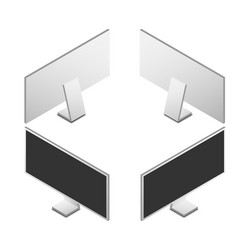 set computer monitor in different angle vector image