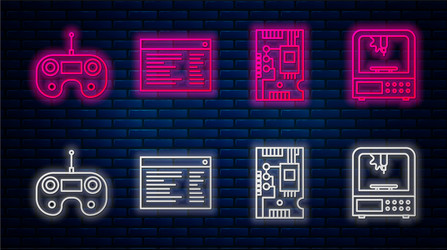 set line software web developer programming code vector image