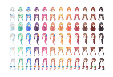 Anime Hair Style Vector Images (over 11,000)