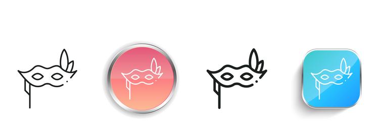 carnival mask icon thin linear regular and button vector image