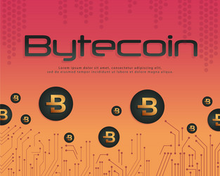 collection background bytecoin blockchain style vector image
