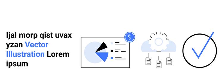data analysis cloud storage and task completion vector image