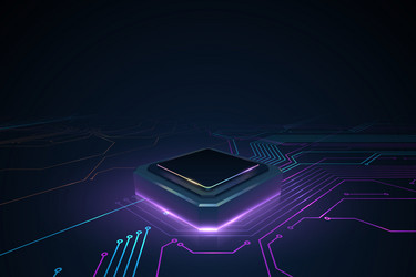 abstract processor with light effects vector image