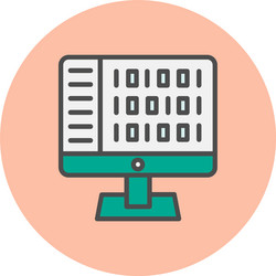coding line filled circle icon vector image
