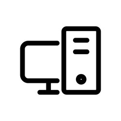 desktop computer icon design in filled vector image
