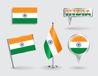 India Pin & Map Pointer Icons vector image