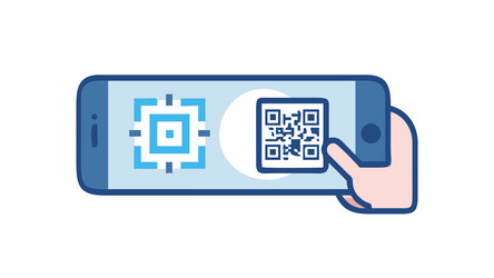 smartphone qr code icon mobile scan functionality Vector Image