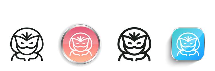 carnival mask icon thin linear regular and button vector image