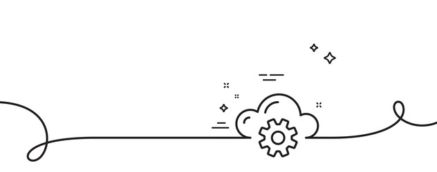 Cloud computing process line icon internet data vector