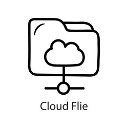 cloud file outline icon design data vector image