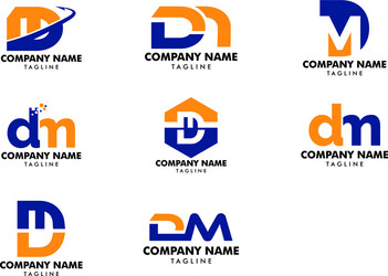 DM Initial Logo Templates - Modern Monogram Vector Image
