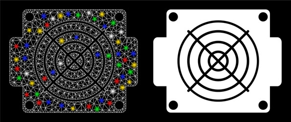 flare mesh 2d mining asic device icon with vector image